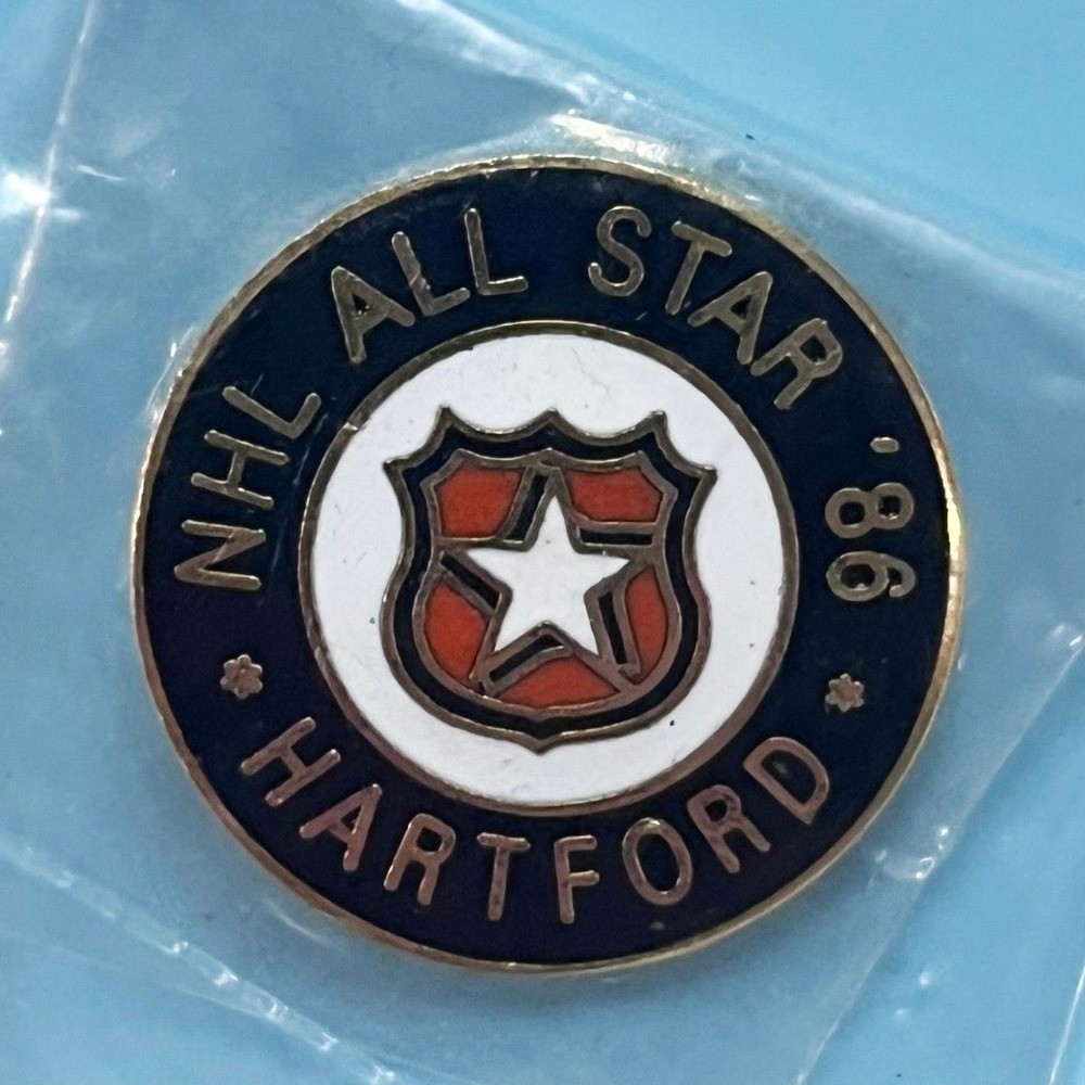 🔮 5/$25 Vintage NHL All Star Game 1986 Hartford Hockey Pin